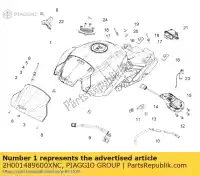 2H001489600XNC, Piaggio Group, fuel tank. grey aprilia tuono v zd4tyg00, zd4tycc0 zd4tyu00 1100 2015 2016, New