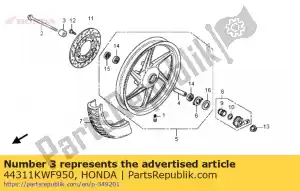 Honda 44311KWF950 col, fr. côté roue - La partie au fond