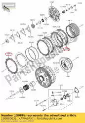 Ici, vous pouvez commander le friction des plaques zx1400a6f auprès de Kawasaki , avec le numéro de pièce 130880031: