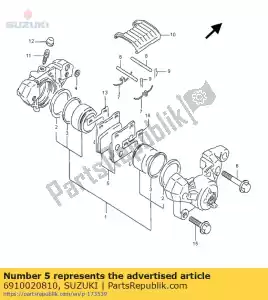 Suzuki 6910020810 zestaw klocków hamulcowych - Dół