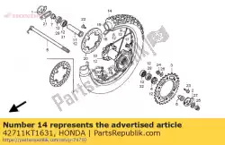 Here you can order the tire,rr.(110/100- from Honda, with part number 42711KT1631: