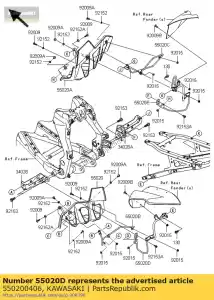 kawasaki 550200406 guarda, principal, lh ksf450b8f - Lado inferior