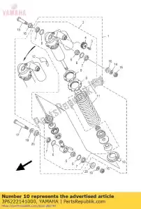 yamaha 3P6222141000 geleider, veer 1 - Onderkant