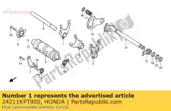 vork, r. Schakelen van Honda, met onderdeel nummer 24211KPT900, bestel je hier online: