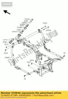 31064014718R, Kawasaki, pipe-comp, downtube, lh, bl vn200 kawasaki vn 2000 2008 2009 2010, Nuovo