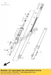 suzuki 5112111420 metal, slide fr - Lado inferior