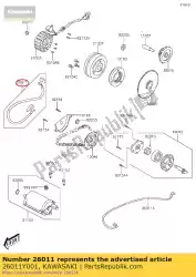 Ici, vous pouvez commander le câble, câble de démarrage kvf300 auprès de Kawasaki , avec le numéro de pièce 26011Y001: