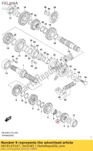 Suzuki 0918125167 lavadora, 5ta unidad - Lado inferior