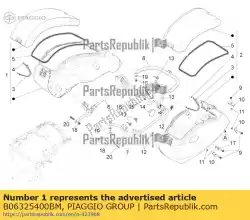 Ici, vous pouvez commander le rh side case assy .. Blanc auprès de Piaggio Group , avec le numéro de pièce B06325400BM: