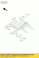 33001159910, Kawasaki, Bras-comp-swing kawasaki eliminator 125 , Nouveau