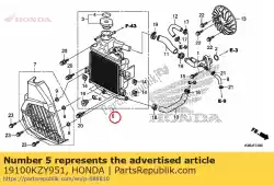 Aqui você pode pedir o conjunto de radiador em Honda , com o número da peça 19100KZY951:
