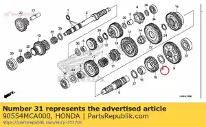 Honda 90554MCA000 arandela, empuje, 28 mm - Lado inferior