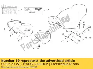 Piaggio Group GU03923351 conjunto de decalques - Lado inferior