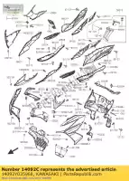 14092Y035968, Kawasaki, capa, carenagem, cnt, f.blac kawasaki j  special edition se a sc125 b abs j125 125 , Novo