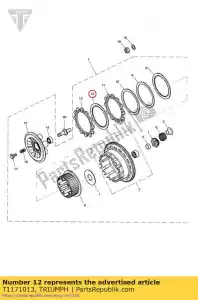 triumph T1171013 plate, clutch, 2.0mm - Bottom side