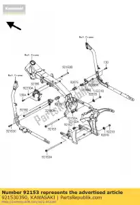 Kawasaki 921530390 bolt,flanged,12x237 - Bottom side