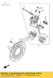 Yamaha 3YF2580W0000 étrier assy, ??arrière 2 - La partie au fond