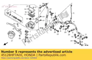 Honda 45128HP7A00 pipe comp, fr brk - Onderkant