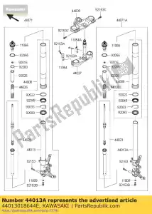 kawasaki 44013018644E tubo-garfo interno, rh, blk / g zx140 - Lado inferior