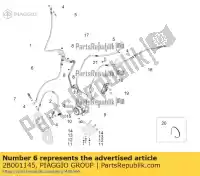 2B001145, Piaggio Group, Abs tuyau de frein - axe de frein avant aprilia  caponord zd4vk000, zd4vka, zd4vk001, zd4vka01 zd4vkb000, zd4vkb001, zd4vkb003, zd4vkb00x, zd4vkb009 zd4vku00 1200 2013 2014 2015 2016 2017, Nouveau