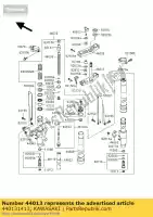 440131413, Kawasaki, horquilla interior, izquierda kawasaki kx 125 250 500, Nuevo