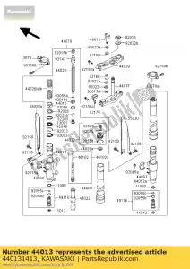 Kawasaki 440131413 pipe-fork inner,lh - Bottom side