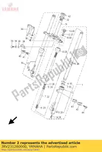 Yamaha 3RV231260000 tubo, externo (esquerdo) - Lado inferior