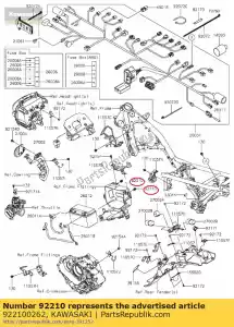 Kawasaki 922100262 moer, plaat, 5mm - Onderkant