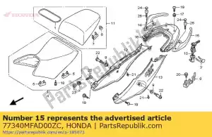 Honda 77340MFAD00ZC trilho, l. rr. agarrar * nha48m - Lado inferior