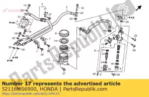 Honda 52116MS6900 clamper b, rr. mangueira do freio - Lado inferior