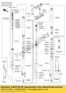 kawasaki 440710963 demper-assy, ??vork, links kx250zff - Onderkant