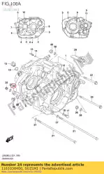 afstandshouder, motor m van Suzuki, met onderdeel nummer 1161038400, bestel je hier online: