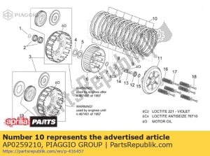 aprilia AP0259210 gefütterte kupplungsscheibe 3,5 mm - Unterseite