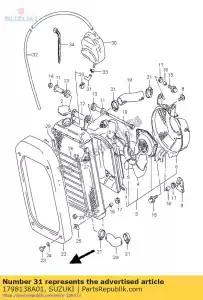 Suzuki 1798138A01 mangueira, res.tank - Lado inferior