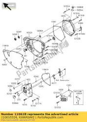 pakking, koppelingsdeksel, binnen kx250 van Kawasaki, met onderdeel nummer 110610324, bestel je hier online: