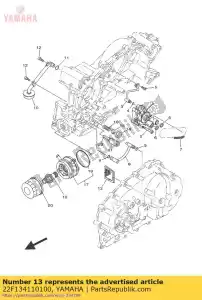 yamaha 22F134110100 colador, aceite - Lado inferior