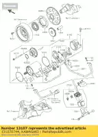 131070744, Kawasaki, albero, ingranaggio folle zr800ads kawasaki z 800 2013 2014 2015 2016, Nuovo