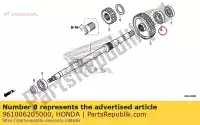 961006205000, Honda, Bearing, radial ball, 6205 honda  cr trx 250 400 420 500 520 1985 1986 1987 1988 1989 1990 1991 1992 1993 1994 1995 1996 1997 1998 1999 2000 2001 2004 2005 2006 2007 2010 2011 2012 2013 2017 2018 2019 2020, New