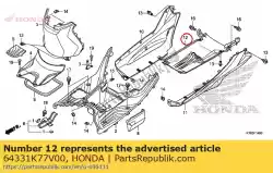 Ici, vous pouvez commander le couvrir sous auprès de Honda , avec le numéro de pièce 64331K77V00: