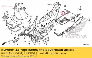 honda 64331K77V00 couvrir sous - La partie au fond