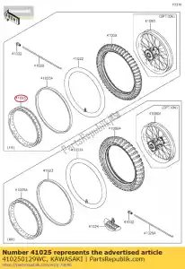 Kawasaki 410250129WC felga, fr., 1,40x14, czarna - Dół