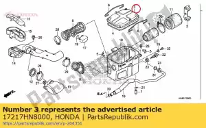 honda 17217HN8000 tapa, caja del filtro de aire - Lado inferior