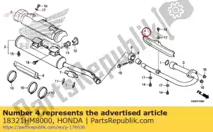 Honda 18321HM8000 cover, ex. pipe - Bottom side