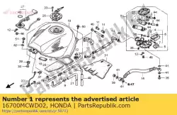 Qui puoi ordinare pump assy., fuel da Honda , con numero parte 16700MCWD02: