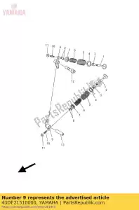 yamaha 43DE21510000 arm, klepwip - Onderkant