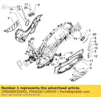 CM00880200E8, Piaggio Group, reposapiés piaggio beverly 125 200 500 2002 2003, Nuevo