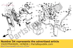 Ici, vous pouvez commander le tube, réserve de radiateur (b) auprès de Honda , avec le numéro de pièce 19207MAH000: