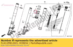 Aquí puede pedir anillo, copia de seguridad de Honda , con el número de pieza 51412MEL003: