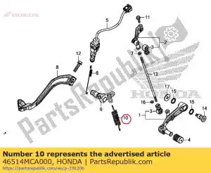 Honda 46514MCA000 spring, brake return - Bottom side