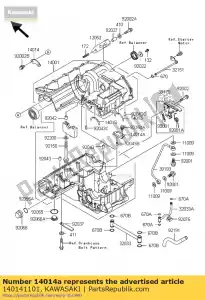 kawasaki 140141101 plaat-positie zx1100-c1 - Onderkant